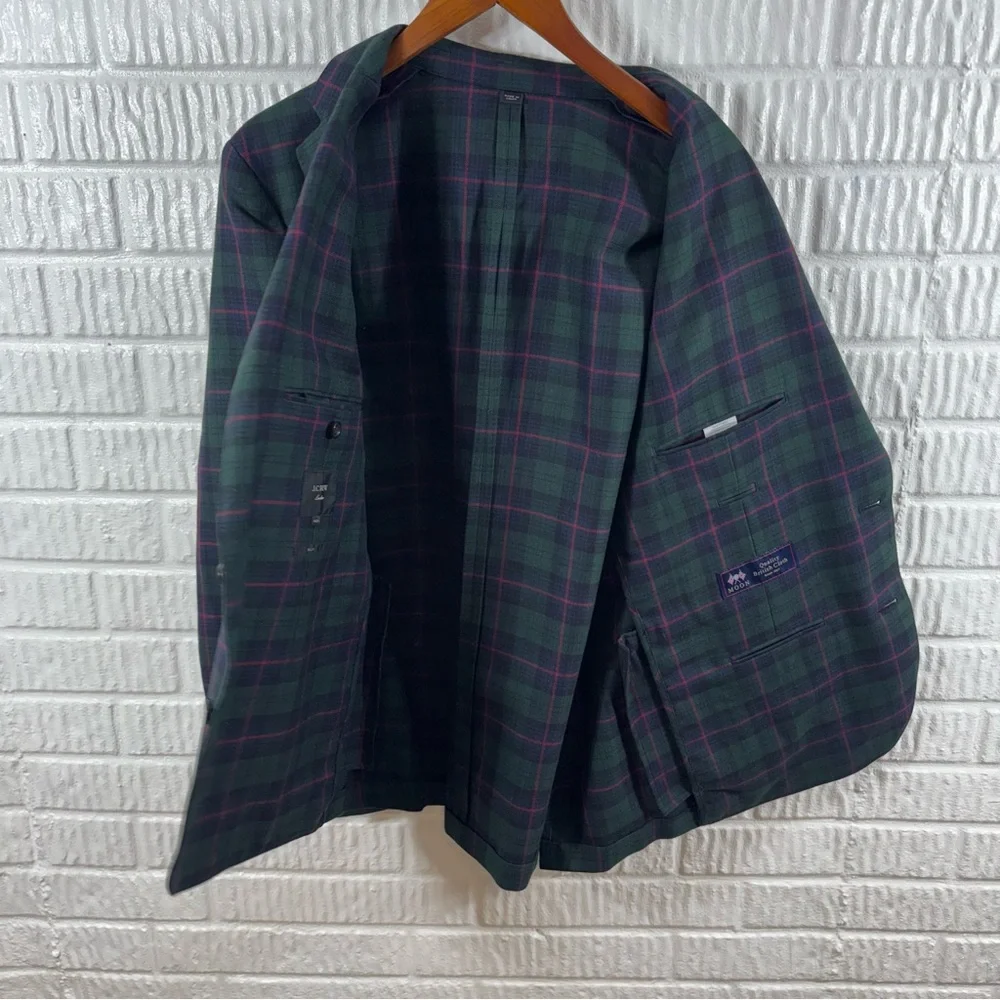 J.Crew Ludlow Slim Dinner Jacket Blazer Tartan Moon Quality British Cloth 42S - Picture 3 of 7